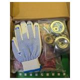 Threlaco 6 Steel Teeth Razor Trimmer Head and 3 Teeth Brush Cutter Blade Set Weed Trimmer Blades Metal Gloves for Brush Cutter Attachments, Weed Lawn Trimmer Tools (Red, 9 x36t+10 x3t+6t) - Retail: $3