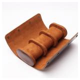 Watch Roll Travel Case for Men and Women- 3 Watch Storage and Organizer-Secure Storage with Innovative Removable Pillows and Solid Dividers for Home Storage, Travel and Display(Brown) - Retail: $25