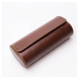 Watch Roll Travel Case for Men and Women- 3 Watch Storage and Organizer-Secure Storage with Innovative Removable Pillows and Solid Dividers for Home Storage, Travel and Display(Brown) - Retail: $25