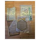 TLAZZ 3 PCS Double Glass Frame for Pressed Flowers, Clear Brass Flower Press Frame with Chain, Hanging Glass Floating Frames for Plant Specimen Artwork Display - Retail: $16,535