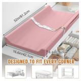 JVEOO Vegan Leather Baby Changing Pad, Waterproof and Wipeable Soft Diaper Changing Mat 32 x 16.6\ Comfortable Infant Changing Station for Dresser and Table - Retail: $30in