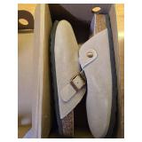 KIDMI Genuine Suede Clogs for Women Cork Footbed Sandals Leather Mules Potato Shoes with Arch Support Taupe 41 (Size 9-9.5) - Retail: $40