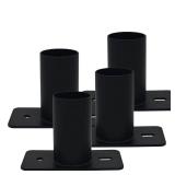 Zlinke Slip Fitter Adapter for Led Parking Lot Light,90 Degree 2-38 inch Light Fixture Mounting Bracket Rustproof Rainproof,Black Metal Pole Mounting Bracket (4PCS General)