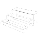 JUESHA 3 Tiers Bar Shelves for Liquor Bottles, 15\ Bar Organizer for Countertop, Clear Acrylic Risers Display Racks Stands for Figures Pops Cupcake Perfume Collections (Patent: D1076520S) - Retail: $4