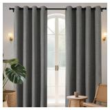 Joydeco Blackout Curtains 95 Inches Long 2 Panels Burg, Room Darkening Curtains for Bedroom, 100percent Black Out Textured Thermal Drapes Privacy Protection 2 Panels Set(W52 x L95 Inch, Grey) - Retail