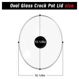 Oval Glass Lid for 7-Quart Black Replacement for Rival SCV700SS, SCV-700SS, SCV700-B, SCCPVP700-S