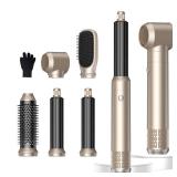 5 in 1 Hair Dryer Brush Set,Professional Negative Ionic Hot Air Styler, Air Curling Wrap Styler,Detachable Blow Dryer Brush With Auto Wrap Curlers,Hair Styling Tools For StraightCurlDryingSmoothing - 