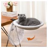 ICOHOT Cat Desk Bed for Remote Workers, Gamers, and Office Staff - 90° Foldable, Quality Sturdy Desk cat Bed for Indoor Cats, Comfortable Cat Bed for Desk use, Supports up to 40lbs - Retail: $35