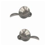 Schlage F51A ACC 619 Accent Door Lever, Keyed Entry Lock, Satin Nickel - Retail: $44