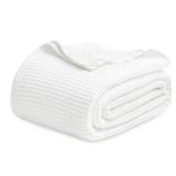 Bedsure Gentlesoft 100percent Cotton Blanket Queen Size for Bed - Breathable and Soft, Thick Cozy Waffle Weave Christmas Blanket Gift for Women, White, 90x90 Inches - Retail: $49