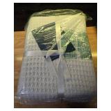 Bedsure Gentlesoft 100percent Cotton Blanket Queen Size for Bed - Breathable and Soft, Thick Cozy Waffle Weave Christmas Blanket Gift for Women, White, 90x90 Inches - Retail: $49