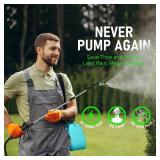 2 Gallon Battery Powered Garden Sprayer, Electric Sprayer, Weed Yard Lawn Sprayers with 5 Mist Nozzles and Retractable Wand and Adjustable Strap for Lawn, Garden, Yard