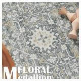 jinchan Runner Rug 3x7 Washable Hallway Rug Distressed Gray Multi Vintage Floral Runner Kitchen Floor Cover Indoor Mat Retro Entryway Living Room Bedroom Office Farmhouse Grey - Retail: $46