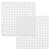 Coopay 2 Pack Kitchen Sink Mat Plastic Protect Mat PVC Eco-friendly Kitchen Adjustable Stainless steelPorcelain Dish Drying Pad Sink Protector for Bottom, 11.8 x 11.8 Inches (Clear) - Retail: $10