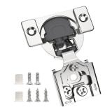 Chibery 2 Pack 12\ Overlay 3D Soft Close Concealed Hinge for Face Frame Door, Smooth Slow Self Closing Hinges, Satin Nickel, Hidden 105° Open Angle Stainless Steel Hinge for Kitchen Cabinet Door - Re