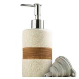 Cormomu Soap Dispenser for Kitchen and Bathroom, Dish Soap, Hand Soap, Shampoo, Conditioner Dispenser Bottle with Stainless Steel Pump, Includes Silicone Funnel, Non-Slip Design, Kitchen Decor, White 