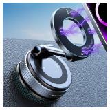snanlen Upgraded 360° Nano Gel Vacuum Magnetic Phone Holder, Car Phone Holder for Magsafe[108+LBS Strongest Suction and 3000gf Strongest Magnetic], Suction Cup Phone Mount for Carfor iPhone 17 Pro Ma