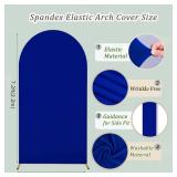 Albassa 7.2FT Arch Cover 2-Sided Spandex Fitted Arch Backdrop Cover Round Top Chiara Stand Covers for Baby Shower Birthday Party Wedding Decoration (Royal Blue, 7.2FT) - Retail: $20