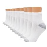 Hanes Womens Value, Ankle Soft Moisture-wicking Socks, Available In 10 And 14-packs Athletic-socks, White - 10 Pack, 8-12 US - Retail: $6