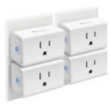 Kasa Smart Plug Mini 15A, Smart Home Wi-Fi Outlet Works with Alexa, Google Home and IFTTT, No Hub Required, UL Certified, 2.4G WiFi Only, 4-Pack(EP10P4) , White - Retail: $26