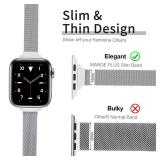 MARGE PLUS Slim Milanese Loop Compatible with Apple Watch Band for women 41mm 40mm 38mm 42mm 46mm 45mm 44mm, Stainless Steel Magnetic Mesh Strap work on iWatch Series 11 10 9 8 7 6 5 4 3 and SE 3 2 1 