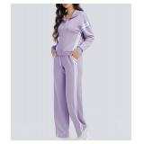 Casly Lamiit Womens SweatTrack Stripe Sweatpants Trendy Travel Athletic Clothing Violet M JUST SWEATPANTS - Retail: $50
