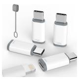 Thousover 4 Pack Lightning to USB C Adapter for iPhone 151617 Pro17 Pro Max,for iPhone 1716 Charger,1716 Accessories,Fast Charging and Data Transfer,USB C Charger Connector Cable,Not for AudioOTG - Re