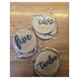 Baby Monthly Milestone Discs for Boy: Milestone Marker Circles Wooden Cards from 1-12 Months for Photo Props - Newborn Age Signs for Gifts - Retail: $10