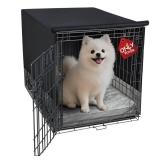 Explore Land Breathable Dog Crate Cover - 4 Sides Mesh Ventilation, Basic Pet Kennel Cover, All Sides Open, Universal Fit for 1 2 3 Doors 24 inches Wire Dog Crate - Retail: $10