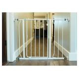 Wall Nanny - Baby Gate Wall Protector (Made in USA) Protect Walls from Pet Gates and Dog Gates - No Safety Hazard on Spindles - for Child Pressure Mounted Baby Gate for Stairs Cup Guard - White, 4 Pac