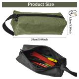 Haikole Tool Pouch Bag 2 Pcs Canvas Tool Pouch,Multi-Purpose Tool Bags, Multi-Purpose Small Zipper Tool Pouchs,Screwdriver Tool Bag Set for Organizer Storage Various Electrician Tools (2Color 2Pcs) - 