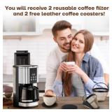 BIMYJ Reusable Coffee Filters 4 for Permanent Filter for Ninja Coffee Maker for Cuisinart Filter Basket Replacement (2 Coffee Filters and 2 Coffee Coasters) - Retail: $9