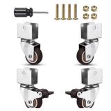 Heavy Duty U Bracket Shaped Mute Casters Wheels Set of 4 1.5inch Caster Wheels,Replacement for Baby Bed.Opening 25mm - Retail: $17