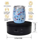 YVV Motorized Rotating Display Stand,Turner Cup Platform for Epoxy Glitter Tumbler, 360 Automatic Mute Rotating Turntable, Tumbler Making Supplies Spinner, Base for Product Video Show ,Balck 4.72in - 