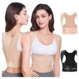 Fit Geno Posture Corrector for Women Invisilite: Invisible Lightweight Back Brace for Neck Shoulder and Upper Back Pain Relief - Improve Posture Correct Hunchback Slouching Under Clothes Medium - Reta