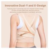 Fit Geno Posture Corrector for Women Invisilite: Invisible Lightweight Back Brace for Neck Shoulder and Upper Back Pain Relief - Improve Posture Correct Hunchback Slouching Under Clothes Medium - Reta