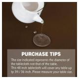 FOLINSandHOME Brown Round Tablecloth 48 Inch Waterproof Heavy Duty Wrinkle Free Polyester Fabric Circle Table Cloth Spillproof Washable Wipeable Circular Table Cover for Party, Banquet, Wedding, Dinin