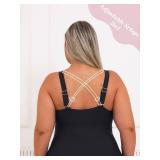 LAPHEE ROSE Womens Plus Size Bathing Suit Tummy Control One Piece Swimsuit Ruched Swimwear-Black-20W size large