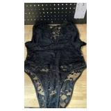 Women medium black lace body suit  - Retail: $49
