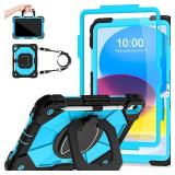 Auizotl Case for iPad (A16)11th 10th Generation 1110.9 Inch 20252022 with Screen Protector Rotating Stand Shoulder Strap Pencil Holder,Military Grade Shockproof iPad Case 10th Generation,Black Blue - 