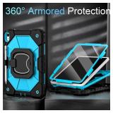 Auizotl Case for iPad (A16)11th 10th Generation 1110.9 Inch 20252022 with Screen Protector Rotating Stand Shoulder Strap Pencil Holder,Military Grade Shockproof iPad Case 10th Generation,Black Blue - 