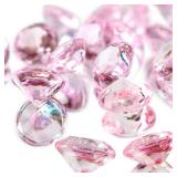 HappyFiller 250 PCS Pink Acrylic Crystals Gems 20 mm Fake Diamonds Party Favors Confetti Wedding Reception Decorations Table Scatter Poppers,Arts Crafts,Vase Fillers,Diving Pool Treasure Jewels (lid i