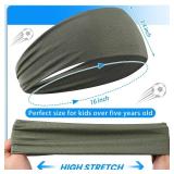 Zhanmai 8 Pieces Boys Headbands Athletic Sweatbands Kids Sports Wicking Breathable Headbands Elastic Girls Boys for Football Basketball Running Exercise(Vigorous Style) - Retail: $10