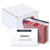 Resurhang 200 Pcs French Flashcards French Verb Conjugation Present Tense Flash Cards English for Adults Study - Retail: $17