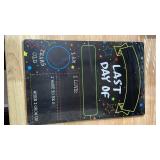 First Day Last Day of School Chalkboard Double Sided Sign - 12\ x 7.9\in - Retail: $6in