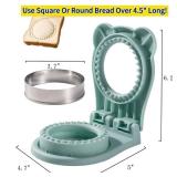 CHICHAUS Uncrustable Sandwich Maker, Sandwich Pocket Circle Shape Cutter and Sealer for Kids Breakfast and Lunchboxes, Light Blue, 3.7Inch - Retail: $8