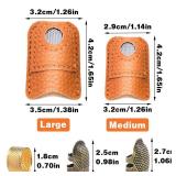 8 Pcs Hand-Working Sewing Thimble, Adjustable Metal Finger Protectors for Sewing, Leather Thimbles for Hand Quilting, Thimbles for Hand Sewing, Sewing Needles, Hand Embroidery Craft - Retail: $7