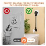 3 Prong to 4 Prong Dryer Adapter, 1.5FT Dryer Plug Adapter 3 to 4 Prong Outlet Cord Converter, NEMA 14-30P to 10-30R 10AWG Copper Wire 30A 250V Flexible DIY Dryer Connector for Home Laundry - Retail: 