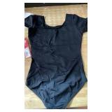 Capezio girls Team Basic Short Sleeve athletic leotards, Black, 8 10 US size medium  - Retail: $16