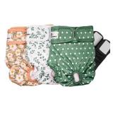 Pet Parents® Washable Dog Diapers (3pack) + Extendrs® of Durable Doggie Diapers, Premium Dog Diapers Female (Large, Daisy) - Retail: $30